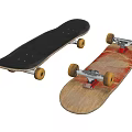 Sport Equipment Skateboards With Black And Wooden Decks Yellow Wheels And Metal Trucks