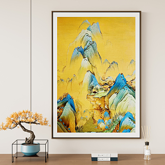 New Chinese Landscape Painting Decorative Painting Hanging Painting 3d model