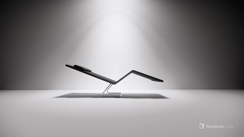 Modern Lounge Chair With Sleek Metal Frame And Minimalist Design In Neutral Setting 3d model 