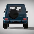Blue Luxury Mercedes G Class SUV With Square Design And Large Black Wheels