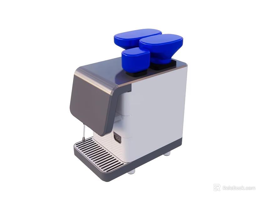 Modern Kitchen Appliance Coffee Machine With White Gray Body And Blue Components 3d model 