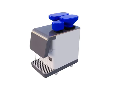Modern Kitchen Appliance Coffee Machine With White Gray Body And Blue Components 3d model