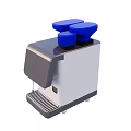 Modern Kitchen Appliance Coffee Machine With White Gray Body And Blue Components
