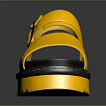 Stylish Yellow Platform Sandals with Black Sole and Buckle Straps Design
