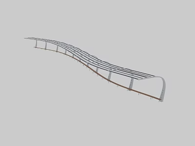 Elegant Flush Door Design Featuring Curved Structure And Durable Metal Frame 3d model