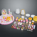 Colorful Dessert Display With Cakes Cupcakes Macarons Cookies And Baking Supplies