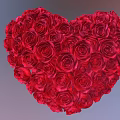 Romantic Red Roses Artistically Arranged Forming a Heart Shape with Vibrant Petals