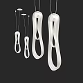 Sleek Modern White Pendant Lights With Curved Design For Home Interior Decoration