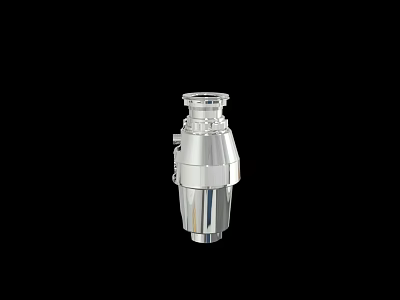 Shiny Chrome Garbage Disposal Unit For Kitchen Sink With Stainless Steel Body 3d model