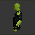 Green And Black Sports Jersey With Diamond Pattern And LIFECAM Logo Design