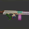 Futuristic Red and White Weapon Design With Modern Gun Structure And Sleek Barrel