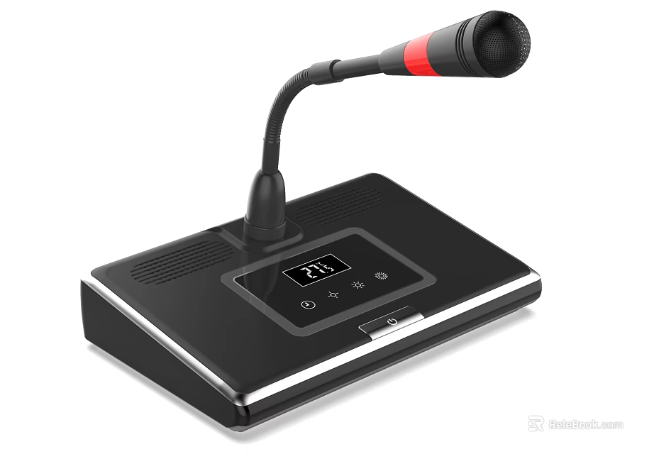 Black Headphone Speaker With Built in Microphone Digital Display And Control Buttons 3d model 