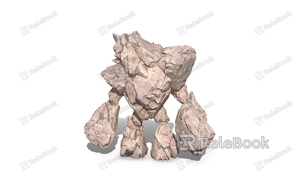 Stone Monster Stone Man Rock Monster Game Character model