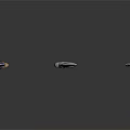 Three Different Sizes of Knives Arranged on White Background with Sharp Blades