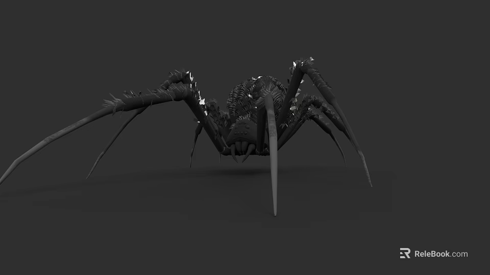 Realistic Reptile 3D Model With Long Legs And Detailed Spiked Body Design 3d model 