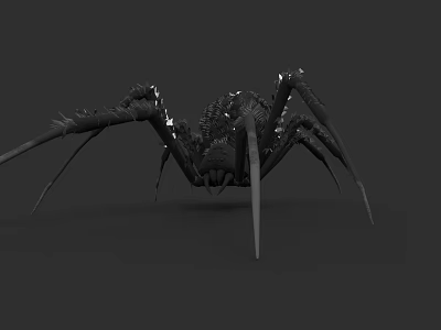 Realistic Reptile 3D Model With Long Legs And Detailed Spiked Body Design 3d model