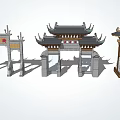 Traditional Chinese Pailou Architectural Structures With Various Styles And Classic Roof Designs