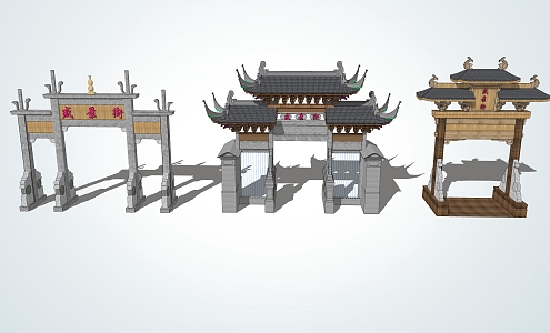 Chinese archway 3d model