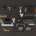 Modern Door Handle Round Handle 3d model