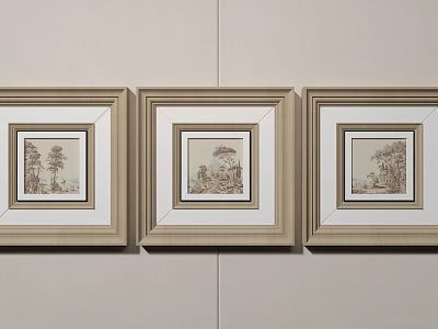 European Landscape Painting Landscape Decorative Painting 3d model