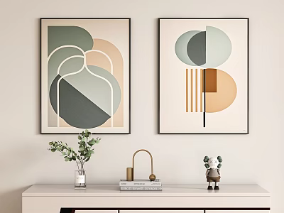 Modern Hanging Painting Decorative Painting Geometric Pattern 3d model