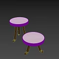 Two Different Size Wooden Stools With Round Light Seats And Dark Legs For Indoor Use
