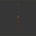 Decorative Fantasy Sword Featuring Red and Black Spiral Patterns Textured Blade and Unique Design