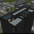 Multi Storey Industrial Factory Building With Glass Skylights On Roof In Urban Area