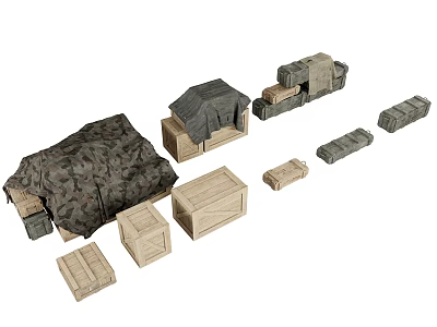 Dock Cargo Box Wooden Box ammunition box 3d model