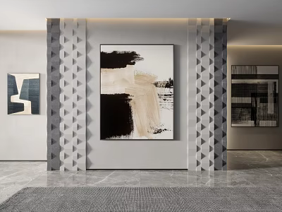 Modern abstract painting decorative painting 3d model
