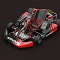 Red And Black Racing Go Kart With ADVAN And DUNLOP Logos Sporty Design And Seats