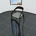 Accent Chair with Dark Wooden Frame and Light Gray Cushioned Seat in Modern Interior