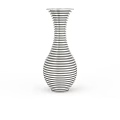 Modern Office Interior Design With White And Gray Striped Vase Decor 3d model