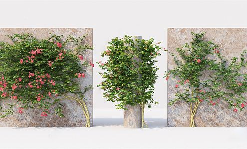 Modern vine green plant wall creeper vine man vine wild plant creeper trumpet flower 3d model