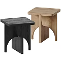 Modern Minimalist Oak Wood Side Table With Curved Legs And Smooth Surface