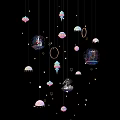 Colorful Decorative Hanging Celestial Ornaments With Planets Stars And Hoops