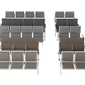 Modern Public Waiting Area Chairs With Gray Brown Seats And Metal Frames