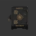 Vintage Security Safe With Decorative Gold Patterns And Secure Lock Mechanism 3d model