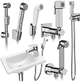 Modern Chrome Bathroom And Kitchen Faucet Designs With Handheld Sprayer Wall Mounted Taps