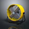 Yellow Air Cooler Fan with Black Stand Wheels and Metal Blades for Powerful Cooling