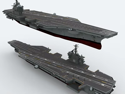 Detailed 3D Models of Aircraft Carriers with Flight Decks and Superstructures 3d model