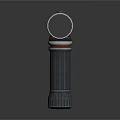 Industrial Metal Mechanical Component With Cylindrical Body Curved Structure And Textured Surface