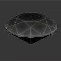 3D Rendered Diamond With Geometric Surface Lines And Reflective Bottom On Dark Background