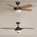 Modern Ceiling Fans With Wooden Blades And White Light Fixture For Home Interior