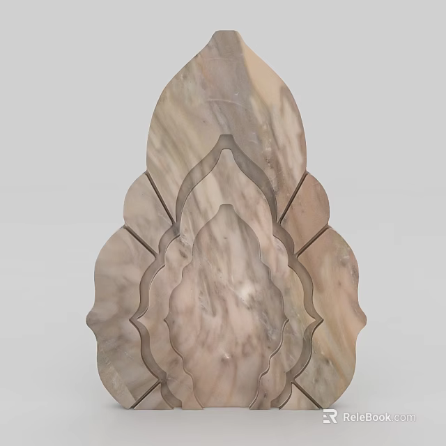Intricate Marble Carving With Layered Floral Patterns And Decorative Design 3d model
