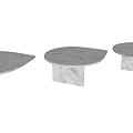 Modern Marble Coffee Table With Layered Irregular Shape For Living Room Interior 3d model