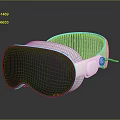Modern White Virtual Reality Headset with Blue Display Lens and Adjustable Headband Design