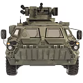 Military Green Wheeled Tank With Armored Body And Mounted Cannon System