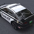 Modern Black And White Police Car With Light Bar Push Bumper And Lettering