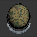 Protective Camouflage Helmet With Transparent Face Shield And Black Strap